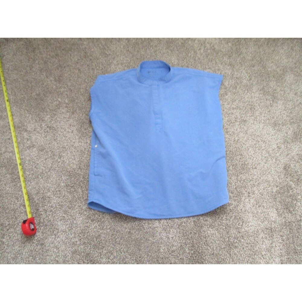 FIGS Technical Collection Scrub Top  S Blue Sleeveless Solid Polyester Blend